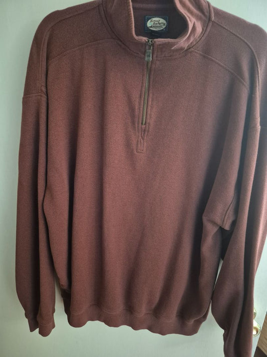 Brown Tommy Bahama 1/4 Zipper Pullover, XL