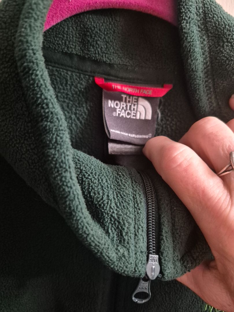 Green The North Face 1/2 Zipper Fleece Pullover, XL