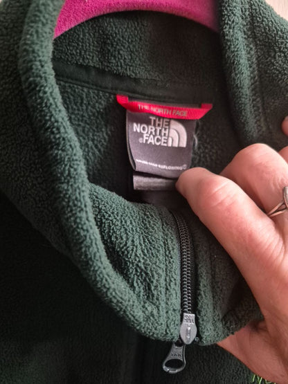 Green The North Face 1/2 Zipper Fleece Pullover, XL