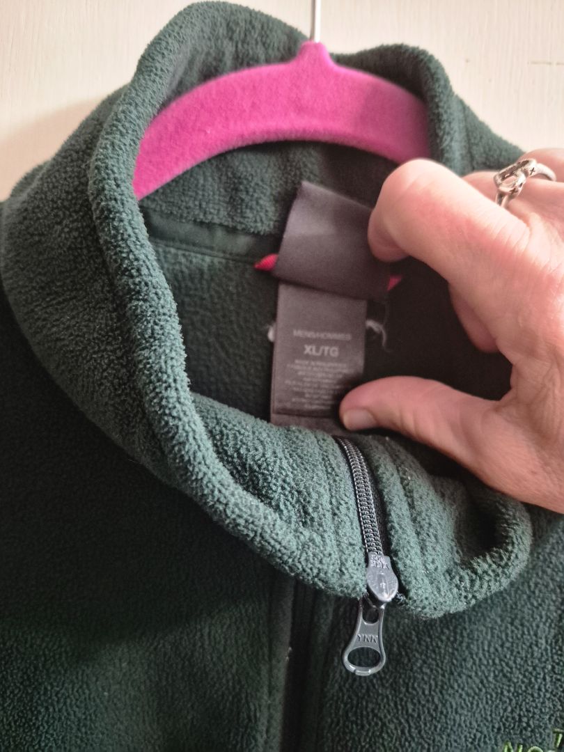 Green The North Face 1/2 Zipper Fleece Pullover, XL