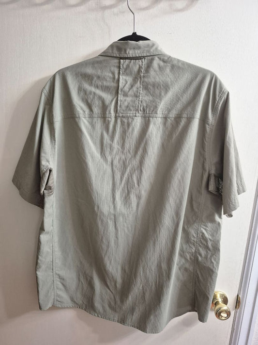 Olive REI Short Sleeve Button Shirt, L
