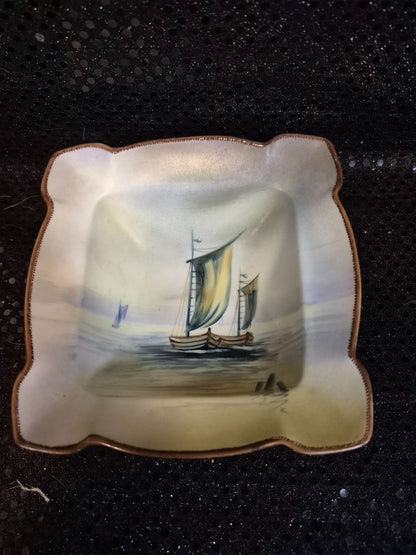 Nippon Hand Painted Porcelain Square Bowl