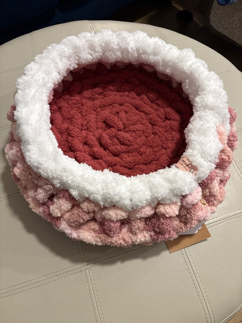 Pink Lotus Bespoke Originals Peony Puff Pad Pet Bed, 17 inch