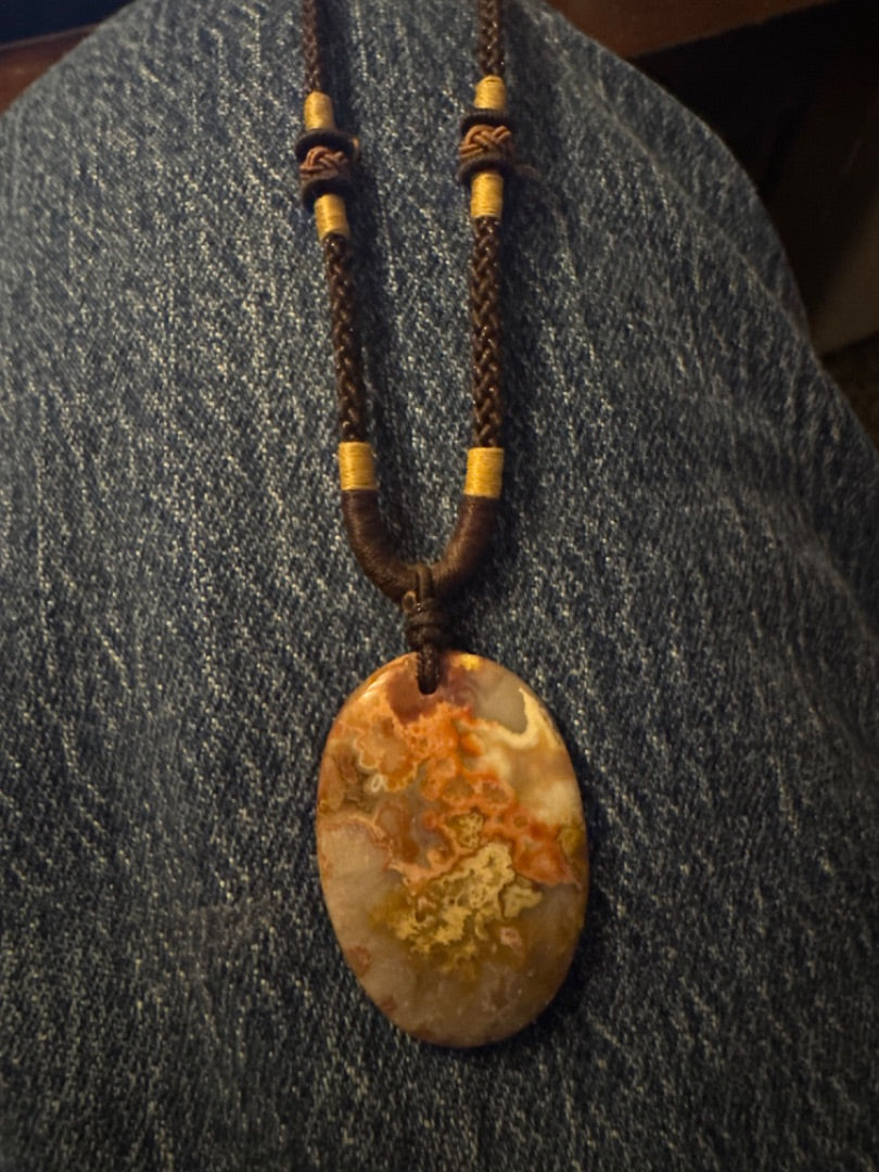 Oval Leather Necklace