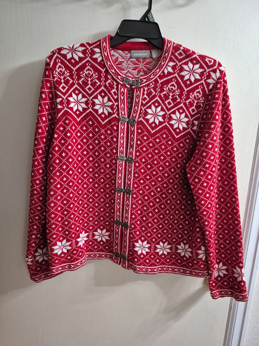 Red & White Croft & Barrow Cardigan, XL