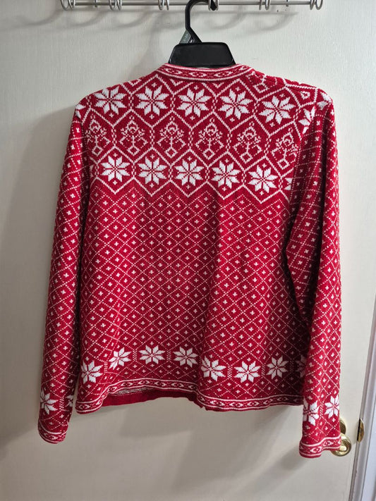 Red & White Croft & Barrow Cardigan, XL
