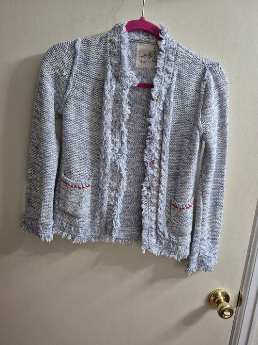 White & Blue Angel of the North Knit Cardigan, S