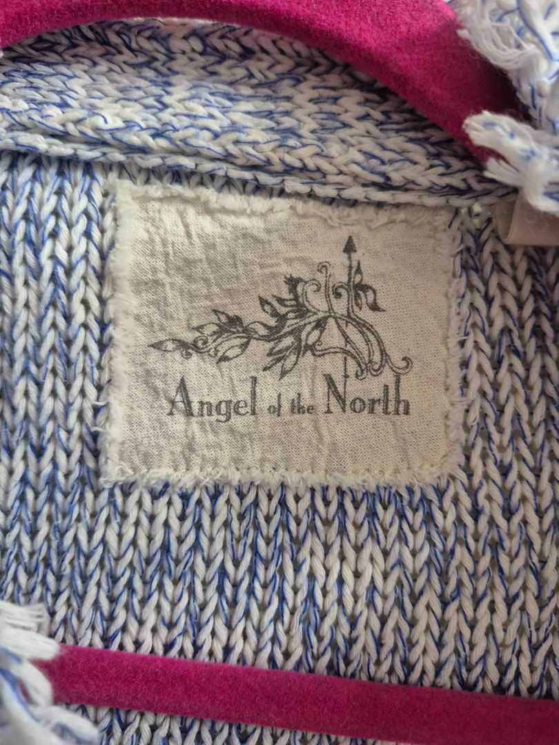 White & Blue Angel of the North Knit Cardigan, S