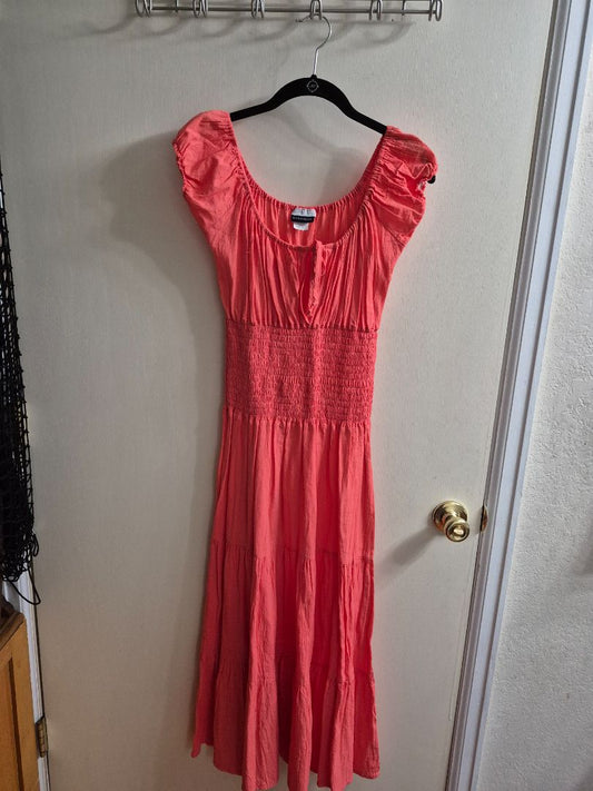 Coral Boston Proper Shorr Sleeve Maxi Dress, XLarge