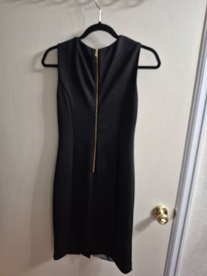 Black w/Multi Geometric Design Calvin Klein Sleeveless Sheath Dress, 2
