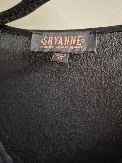 Black Shyanne Peasant Blouse, M