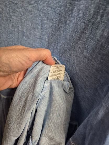 Blue Intro Chambray Tiered Maxi Dress, XL