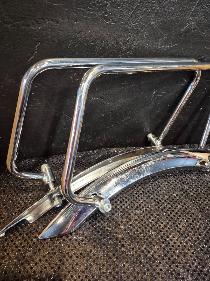 Chrome Yamaha Rear Strut Covers Saddle Bag Supports - YHH200/YHH201, 15" × 8"