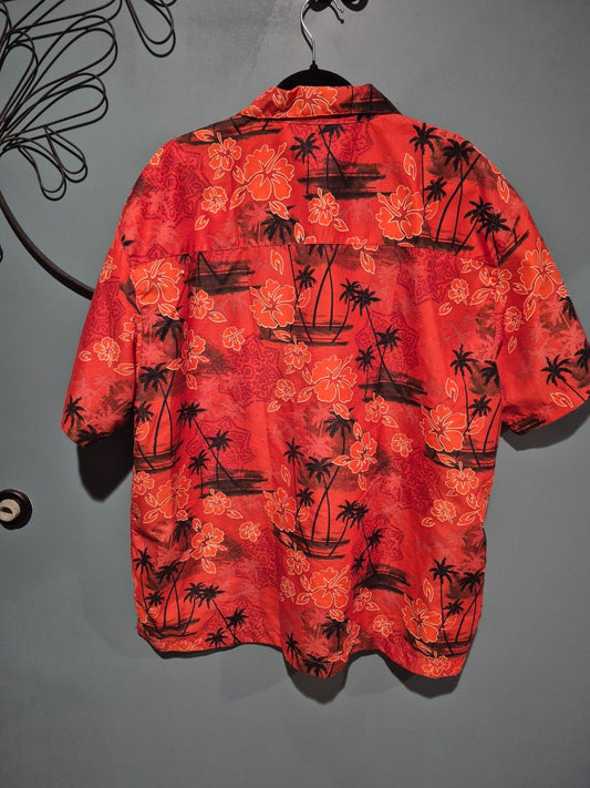 Orange No Boundaries Hawaiian Shirt, XL