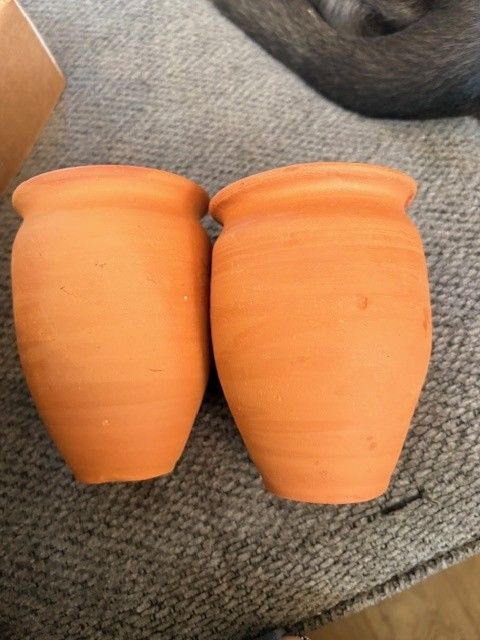 Terracotta handmade budvases