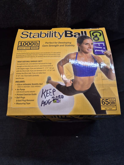 GoFit Stability Ball, 1000 lb Weight Rated, 65 cm