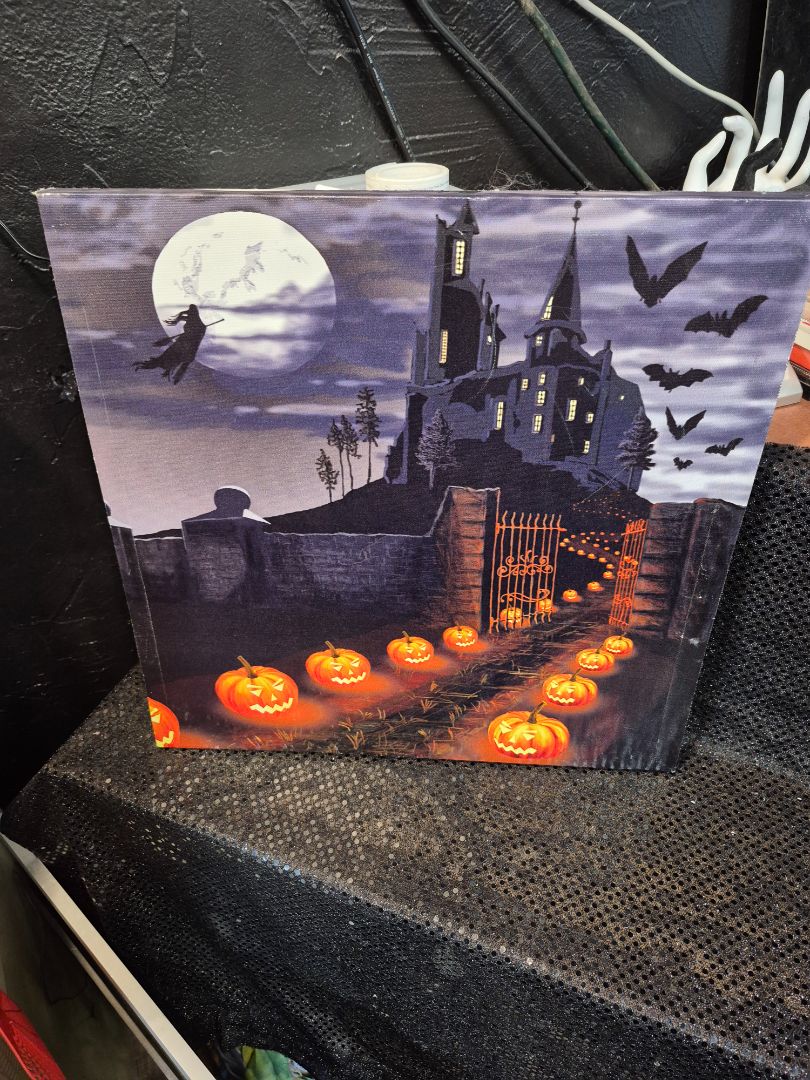 Haunted House w/LED Light up walkway, 15.75" × 15.75"