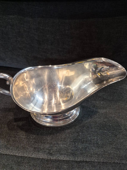Silver Plated Gravy Boat, 7.5" × 3.75" × 4"