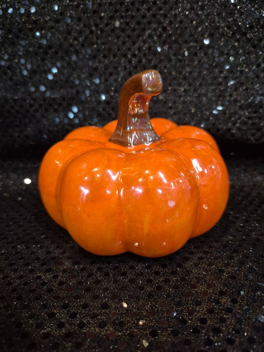 Orange w/Brown Stem Hobby Lobby Ceramic Pumpkin Decor, 4.5" × 3.5"