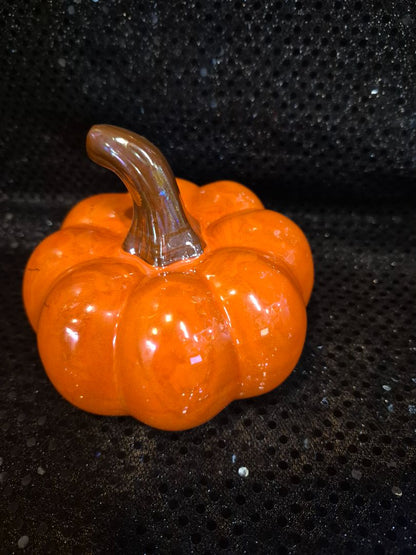 Orange w/Brown Stem Hobby Lobby Ceramic Pumpkin Decor, 4.5" × 3.5"
