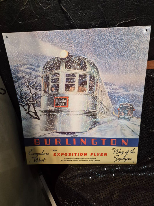 Vintage Style "Burlington" Metal Sign, 13" × 14"