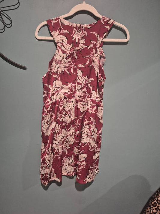 Red w/Wht Flowers Glamorous Dress, M