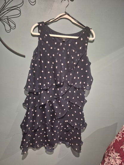 Black w/White Polka Dots S.L. Fashions Dress, 16