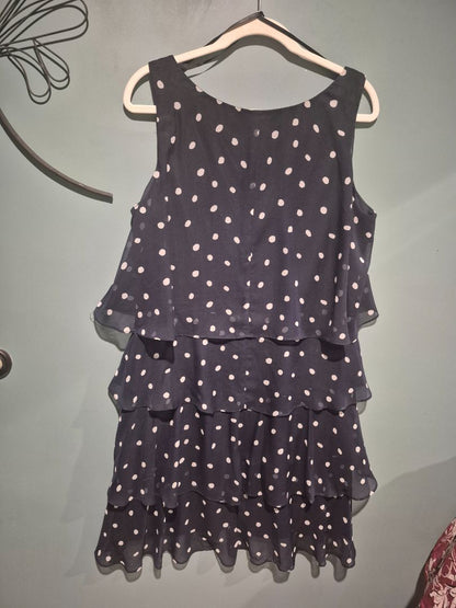 Black w/White Polka Dots S.L. Fashions Dress, 16
