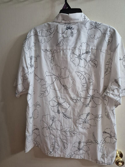 White Quicksilver Hawaiian Shirt, L