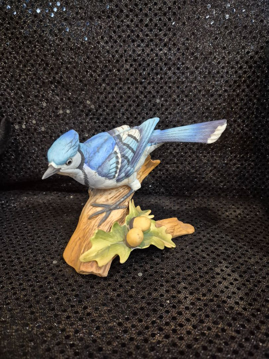 Andrea By Sadek Blue Jay Bird Porcelain Figurine
