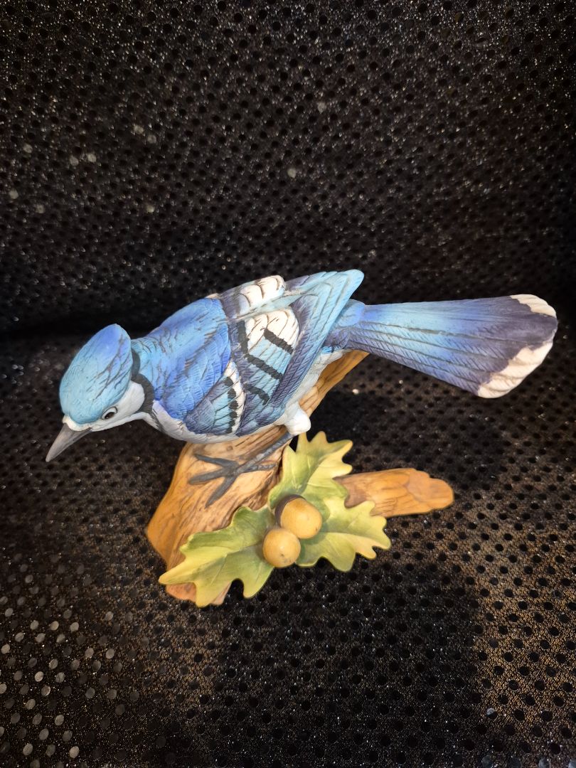 Andrea By Sadek Blue Jay Bird Porcelain Figurine
