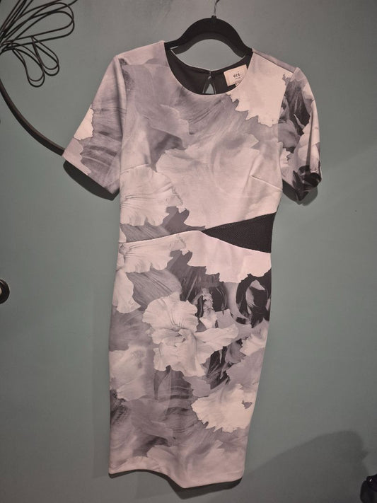 Wht/Grey/Blk Floral eci New York Dress, 6