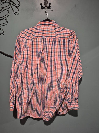 Blue & Orange Plaid Croft & Barrow Long Sleeve Button Shirt, 16.5 : 32/33