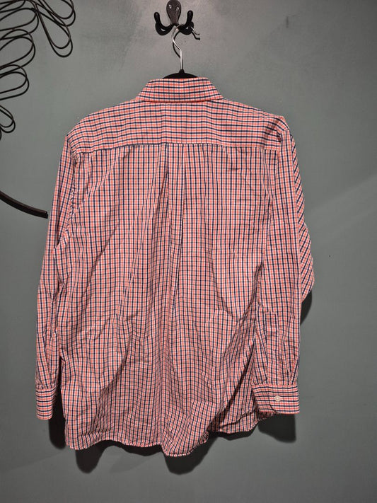 Blue & Orange Plaid Croft & Barrow Long Sleeve Button Shirt, 16.5 : 32/33