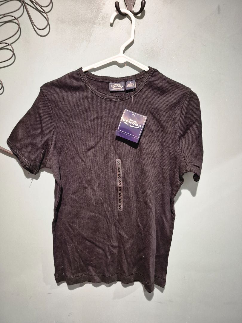 Black Sonoma Short Sleeve Cotton Shirt, NWT, S