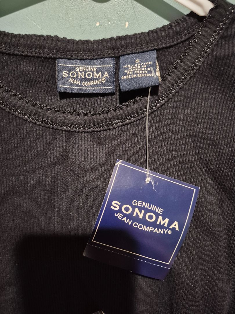 Black Sonoma Short Sleeve Cotton Shirt, NWT, S