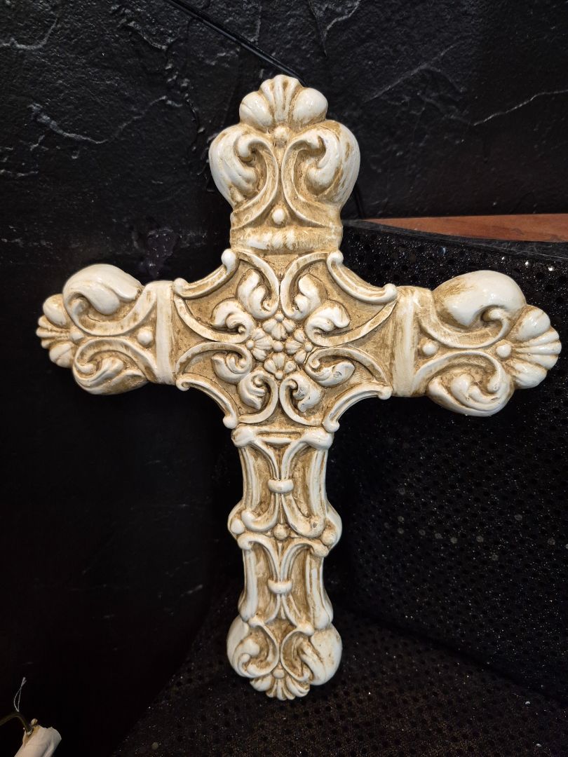 Beige  Cross Wall Hanging, 9.5" × 12.5"