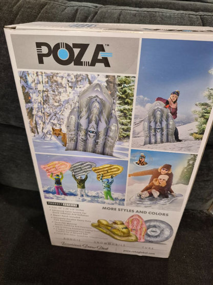 Snow Boogie Silver Confetti Poza Luxurious Snow Sled, 44" × 24" × 6"