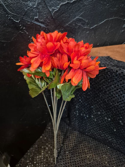 Red Faux Mum Flowers