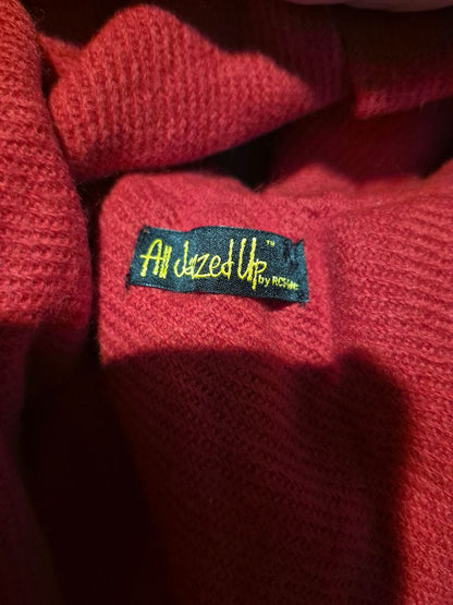 Red All Jazzed Up Knit Poncho
