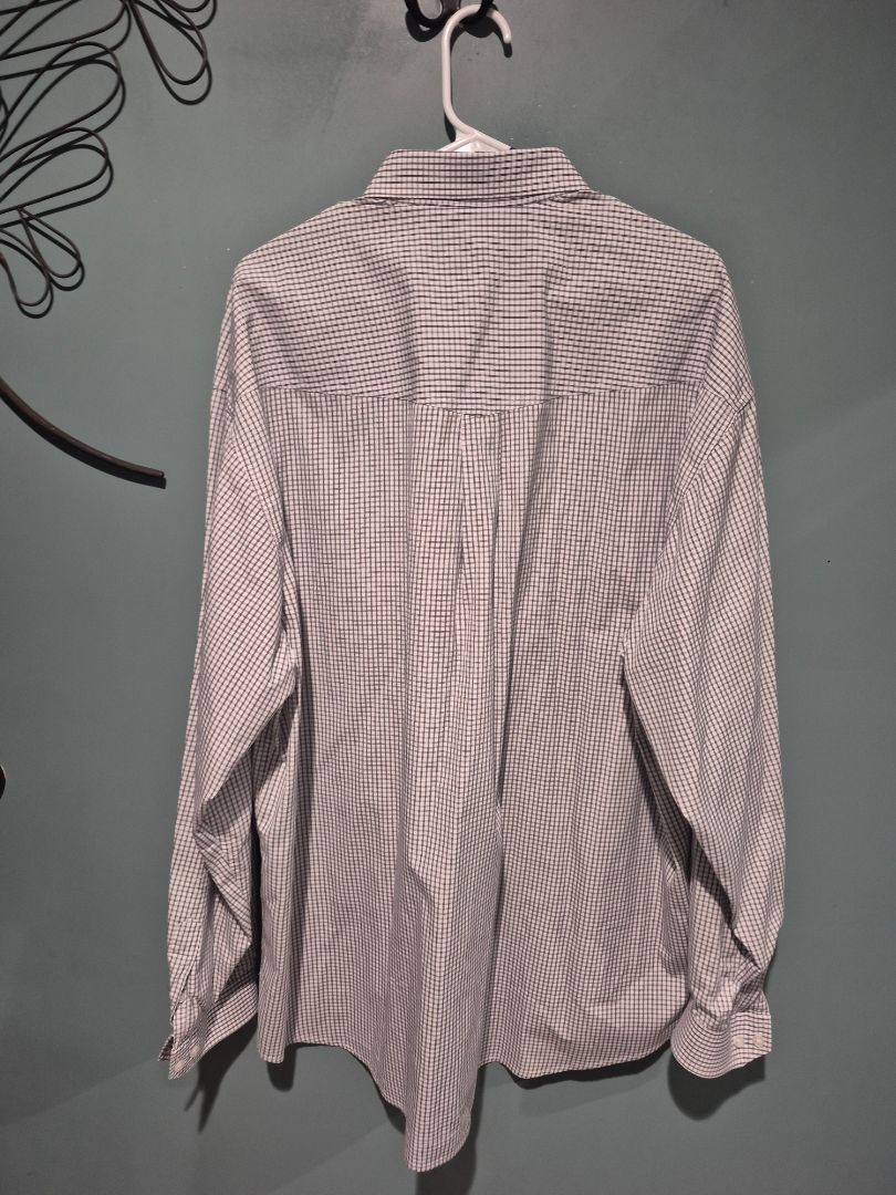 Black & White Plaid Stetson Long Sleeve Button Shirt, 3XL