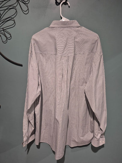 Black & White Plaid Stetson Long Sleeve Button Shirt, 3XL