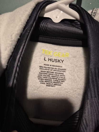 Black/Grey Tek Gear Linear Camo Performance Fleece Jacket, L Huskey