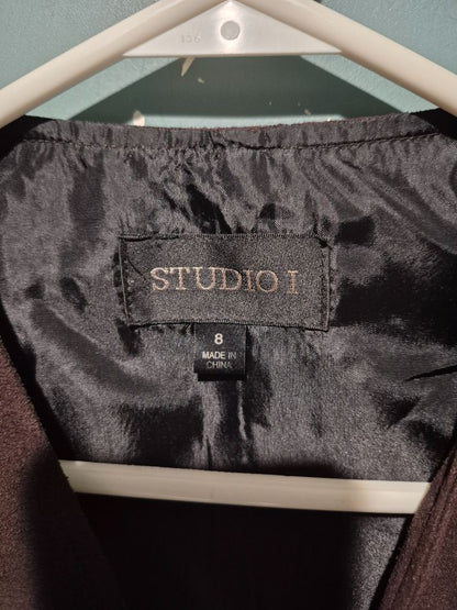 Brown Studio I Faux Suede Blazer, 8