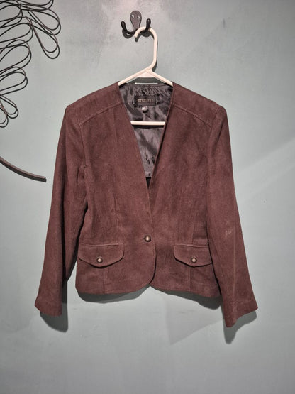 Brown Studio I Faux Suede Blazer, 8