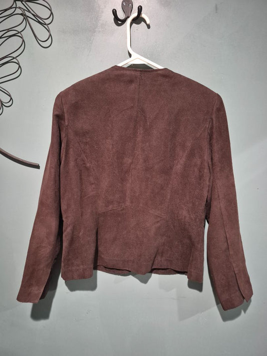 Brown Studio I Faux Suede Blazer, 8