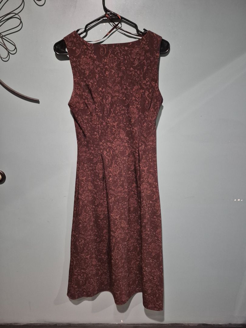 Brown Paisley Studio I Sleeveless Dress, 8