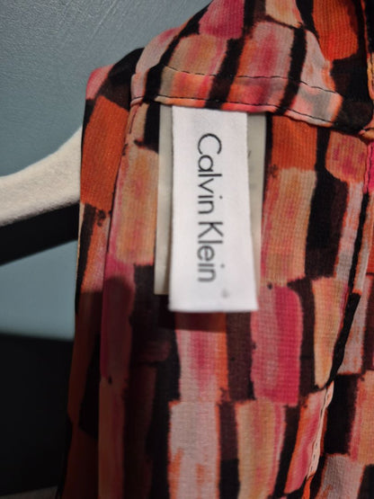 Red & Black Calvin Klein Infinity Scarf