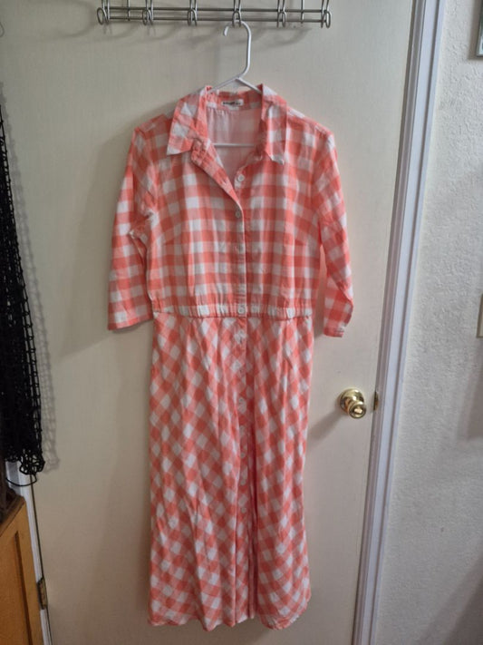 Peach eShakti Midi Shirt Dress, XL-16