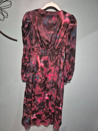 Burgandy/Black Sofía Dress, XS